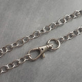 Silver Big Link Chain, front clasp necklace, large round link chain, oversized lobster clasp necklace, chunky chain, thick rhodium chain - Constant Baubling