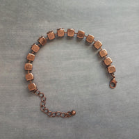 Autumn Bracelet, fall color bracelet, large crystal bracelet, antique copper chain, gold copper crystal, chunky chain, sparkling crystal gem - Constant Baubling