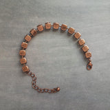 Autumn Bracelet, fall color bracelet, large crystal bracelet, antique copper chain, gold copper crystal, chunky chain, sparkling crystal gem - Constant Baubling