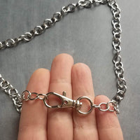 Silver Big Link Chain, front clasp necklace, large round link chain, oversized lobster clasp necklace, chunky chain, thick rhodium chain - Constant Baubling