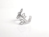 Silver Branch Ring, vine ring, finger ring, silver midi ring, silver leaf ring, silver wrap ring, pinky ring, size 4 5, halfway ring knuckle - Constant Baubling