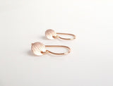 Tiny Rose Gold Disk Earrings, small rose gold dangles, rose gold circle simple round rose gold earring rose gold minimalist rose gold coin - Constant Baubling