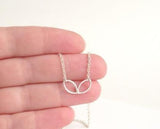 Silver Lotus Necklace, small leaves necklace, petal necklace, blossom pendant, symbollic necklace, simple little necklace, delicate, Earthy - Constant Baubling