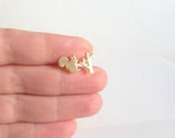 Squirrel Earrings - tiny pair mismatched tree & squirrel studs on .925 sterling silver posts - SILVER or GOLD - spring minimalist style - Constant Baubling