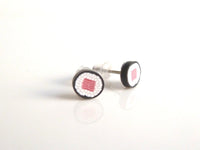 Sushi Earrings - fun tiny California sushi rolls with white rice and veggies made from clay - little delicate foodie food date studs - Constant Baubling