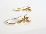 Tiny Bee Earrings - little brass bumblebees buzz on small delicate gold plated hooks - minimalist spring honey hive 14K gold fill option - Constant Baubling