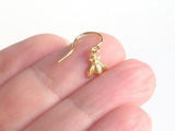 Tiny Bee Earrings - little brass bumblebees buzz on small delicate gold plated hooks - minimalist spring honey hive 14K gold fill option - Constant Baubling