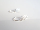 Small Leaf Earring - very tiny filigree outline style cut out design - simple minimalist little silver ear hooks - autumn tree fall jewelry - Constant Baubling