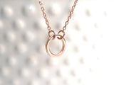 Rose Gold Circle Necklace, tiny circle pendant, small circle pendant, ring pendant, delicate rose gold necklace, minimalist rose gold chain - Constant Baubling