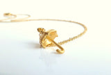 Little Umbrella Necklace, gold umbrella necklace, tiny umbrella necklace, umbrella pendant, small umbrella necklace, rain necklace, weather - Constant Baubling