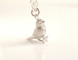 Silver Bird Necklace, tiny bird charm, chick necklace, little bird pendant baby bird necklace simple delicate chain small chickadee necklace - Constant Baubling