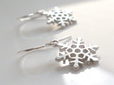 Little Snowflake Earrings, silver snowflake earring, small snowflake earring, winter earring, holiday earring, snow earring, Christmas - Constant Baubling