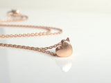 Rose Gold Heart Necklace - tiny  heart necklace, little heart necklace, small heart necklace, matte rose gold, satin rose gold, I love you - Constant Baubling