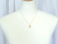 Gold Circle Necklace - small ring of tiny bubbles in matte finish on delicate thin gold-plated chain - geometric trendy pendant - Constant Baubling