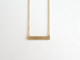 Gold Bar Necklace, gold rectangle necklace, flat gold bar pendant, modern necklace, simple gold necklace, plain bar thin delicate gold chain - Constant Baubling