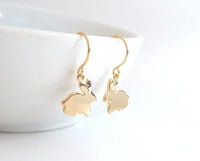 Gold Bunny Earrings, gold rabbit earrings, small bunny earrings, baby bunny earrings, little bunny earring, plain bunnies, tiny Easter gift - Constant Baubling