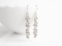 Shaggy Silver Earrings - silver fringe earring, cascade earring, shaggy earring, cha cha earring, 2 inch earring, cluster earring, teardrop - Constant Baubling