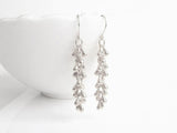 Shaggy Silver Earrings - silver fringe earring, cascade earring, shaggy earring, cha cha earring, 2 inch earring, cluster earring, teardrop - Constant Baubling
