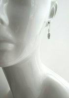 Antique Silver Feather Earrings, blackened silver feather, tiny feather earring, small silver feather, little feather dangle, simple feather - Constant Baubling