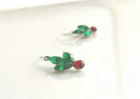 Holly Berry Earrings, crystal holly earring, Christmas earring, holly earring, holiday glam, vintage Christmas earring holiday gifts for her - Constant Baubling
