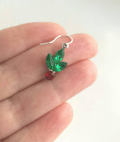 Holly Berry Earrings, crystal holly earring, Christmas earring, holly earring, holiday glam, vintage Christmas earring holiday gifts for her - Constant Baubling